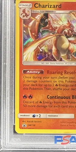 2019 POKEMON SM BLACK STAR PROMO TEAM UP PRERELEASE #SM158 CHARIZARD-HOLO PSA 9 - Image 4