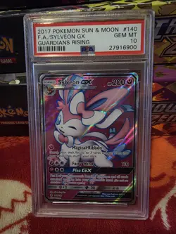 SYLVEON GX 140/145 FULL ART POKEMON SUN & MOON GUARDIANS Set RISING PSA 10 - Image 1