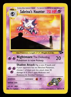 Sabrina's Haunter 55/132 Uncommon Gym Challenge Pokemon Card - Image 1