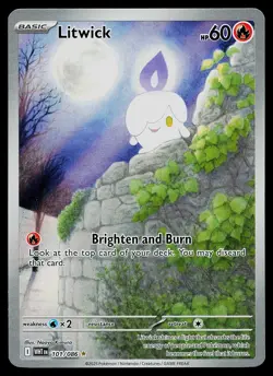 Pokemon Card - Litwick White Flare 101/086 Holo Illustration Rare - Image 1