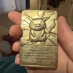 Pokemon #25 Pikachu 23k Gold Plated Trading Card 1999 Burger King - Image 2