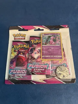Pokemon TCG: Sword & Shield - Fusion Strike 3-Pack Blister (Espeon Promo). - Image 1