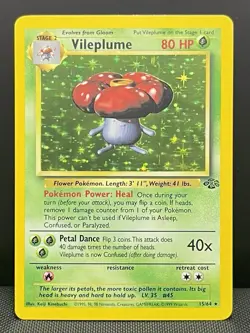 LP - Vileplume Holo Jungle 15/64 Pokemon Card WOTC Rare Vintage 1999 - Image 1