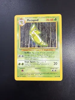 FREE SHIPPING Pokemon TCG - Metapod 54/102 Base Set common - Image 1