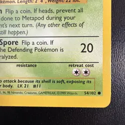 FREE SHIPPING Pokemon TCG - Metapod 54/102 Base Set common - Image 4