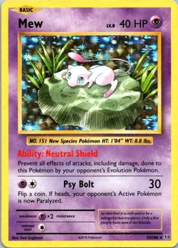 Pokemon TCG Mew 53/108 Evolutions Vintage 2016 Holo Rare LP (SKU 1-1) - Image 1