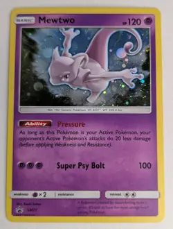Pokemon TCG Mewtwo SM77 Black Star Promo Sun and Moon Holo LP - Image 1