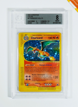 Pokemon BGS 8 Charizard #6 Holo Expedition Base Set 2002 Italiano - Image 1