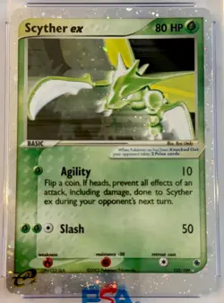 2003 Pokemon TCG EX Ruby & Sapphire Scyther EX 102/109 Ultra Rare CGC 6 EX/NM - Image 2