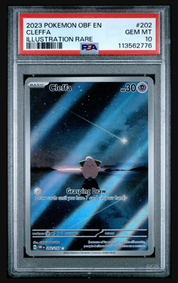 2023 POKEMON OBF EN-OBSIDIAN FLAMES ILLUSTRATION RARE #202 CLEFFA PSA 10 - Image 1