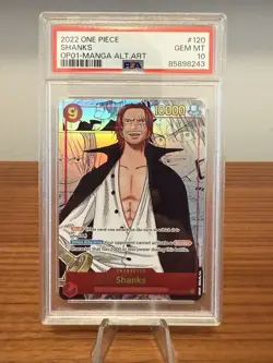 2022 ONE PIECE OP01-ROMANCE DAWN MANGA ALTERNATE ART #120 SHANKS PSA 10 - Image 1
