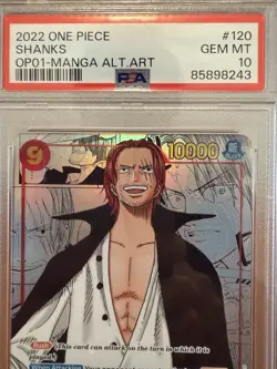 2022 ONE PIECE OP01-ROMANCE DAWN MANGA ALTERNATE ART #120 SHANKS PSA 10 - Image 3