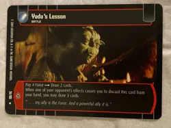 2004 Star Wars TCG WOTC Rogues & Scoundrels YODA'S LESSON Rare Card NM - Image 1