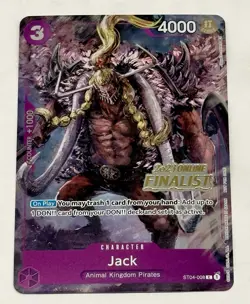 2023 One Piece Jack ONLINE Regional FINALIST Card Gold Stamped Foil English - Image 1