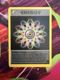 Rainbow Energy 80/82 Unlimited Team Rocket Rare Pokemon Card - Image 1