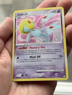 Uxie 18/123 2007 Mysterious Treasures Pokemon Card TCG Cosmos Holo Rare - MP - Image 3