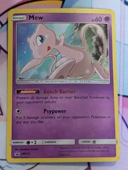 Mew - SM215 - Pokemon Sun & Moon Hidden Fates Promo Holo Rare Card MP - Image 1