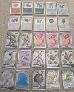 Pokemon TCG Paldaean and Shining Fates 54 shiny cards including Vmax, V, and Ex - Image 1