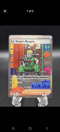 Pokemon TCG Lt. Surge's Bargain Mega Evolution Card 185/132 Near Mint - Image 1