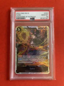 PSA 10 One Piece Kingdoms Of Intrigue Sabo Alternate Art OP04-083 Card Gem Mint - Image 5