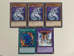 Yugioh - Cyber End Dragon Fusion Set Polymerization 5 Cards - Free Holo Card - Image 1
