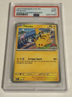 Pikachu 190 Sv: Scarlet & Violet Promo Card Regular Sealed NM PSA 9 - Image 1