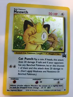 Meowth Black Star Promo Game Boy Holo Pokemon Card Base WOTC - Image 1
