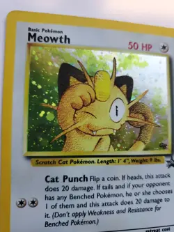 Meowth Black Star Promo Game Boy Holo Pokemon Card Base WOTC - Image 2