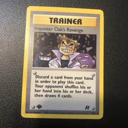 Imposter Oak's Revenge 76/82 Team Rocket First Edition Pokemon Card NM - Image 1