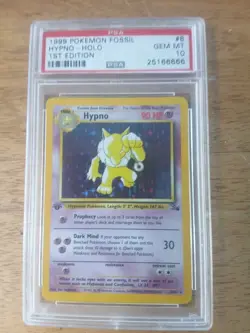 Pokemon Card 1st Edition Fossil #8 Hypno Holo PSA 10 GEM MINT 1999 Vintage - Image 1