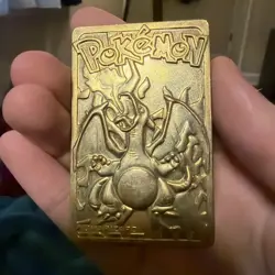 1999 Pokemon Burger King Charizard 23K Gold Plated Trading Card - Image 1