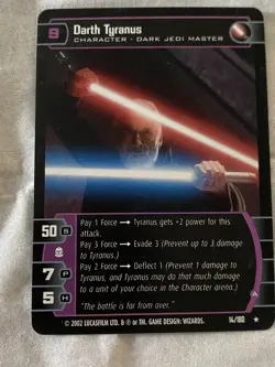 2002 Star Wars TCG WOTC DARTH TYRANUS (A) Rare Card NEVER PLAYED - Image 1