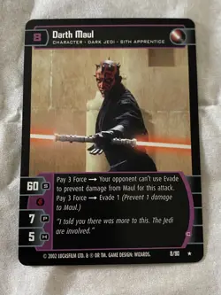 2002 Star Wars TCG WOTC DARTH MAUL (C) Rare Card NEVER PLAYED - Image 1