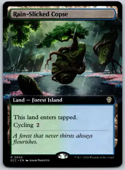 Rain-Slicked Copse (Extended Art) R Commander: Lorwyn Eclipsed 43 NM - Image 1