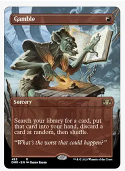 NM - Gamble (Borderless) - MTG: Dominaria Remastered Reg- Free Shipping - Image 1