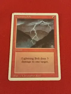 LIGHTNING BOLT FOUDRE REVISED BORD BLANC RARE CARTE MAGIC MTG VO ENG - Image 1