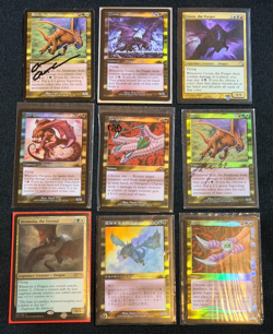 19 Magic the Gathering MTG Primeval Dragon Set Foil Non Foil Signed Vintage - Image 2