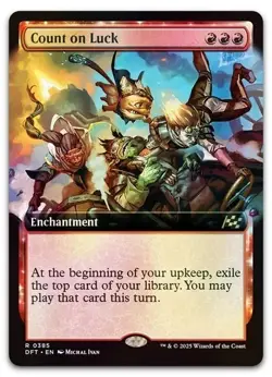 Count on Luck (Extended Art) 385 Foil Near Mint MTG Aetherdrift Magic - Image 1