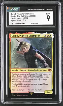 MTG Cloud, Planet's Champion #0552 FOIL Mythic Rare Legendary Mercenary CGC FF7 - Image 1