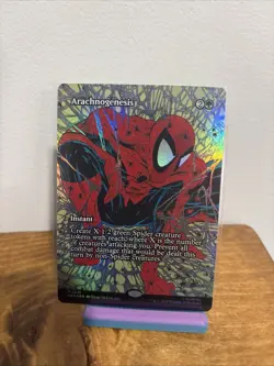 1x Arachnogenesis, Foil Borderless Art Spider-Man Eternal, Magic MTG NM - Image 1