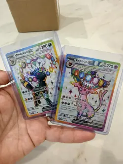2025 Pokemon Umbreon EX #175 & Espeon EX #176 Black Star Promo *MINT - Image 1