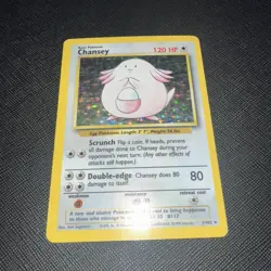 Pokemon TCG Base Set Chansey Holo Card #3/102 MP Condition - Image 1