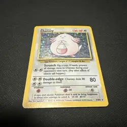 Pokemon TCG Base Set Chansey Holo Card #3/102 MP Condition - Image 4