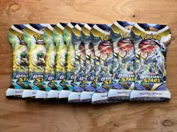 Pokemon TCG: Sword & Shield-Brilliant Stars 10 Sealed Sleeved Booster Packs 820650809972 - Image 1