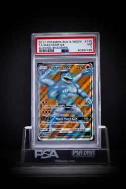 2017 Pokemon SM FA Machamp GX 135 Burning Shadows PSA 7 - Image 1