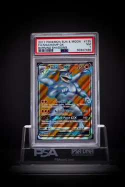 2017 Pokemon SM FA Machamp GX 135 Burning Shadows PSA 7 - Image 2