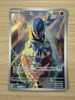 Pokemon TCG Black Bolt 130/086 Sawk Illustrated Rare - NM / M - Image 1