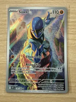 Pokemon TCG Black Bolt 130/086 Sawk Illustrated Rare - NM / M - Image 3