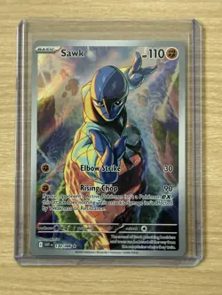Pokemon TCG Black Bolt 130/086 Sawk Illustrated Rare - NM / M - Image 4