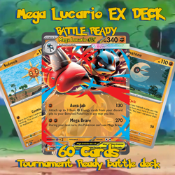 Stylized Mega Lucario EX TCG Deck | Competitive Tournament Ready | Pokemon Decks - Image 1